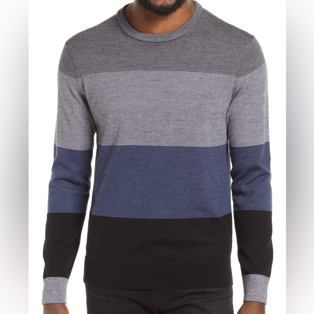 Men’s Club Monaco Medium Striped Crewneck Sweater